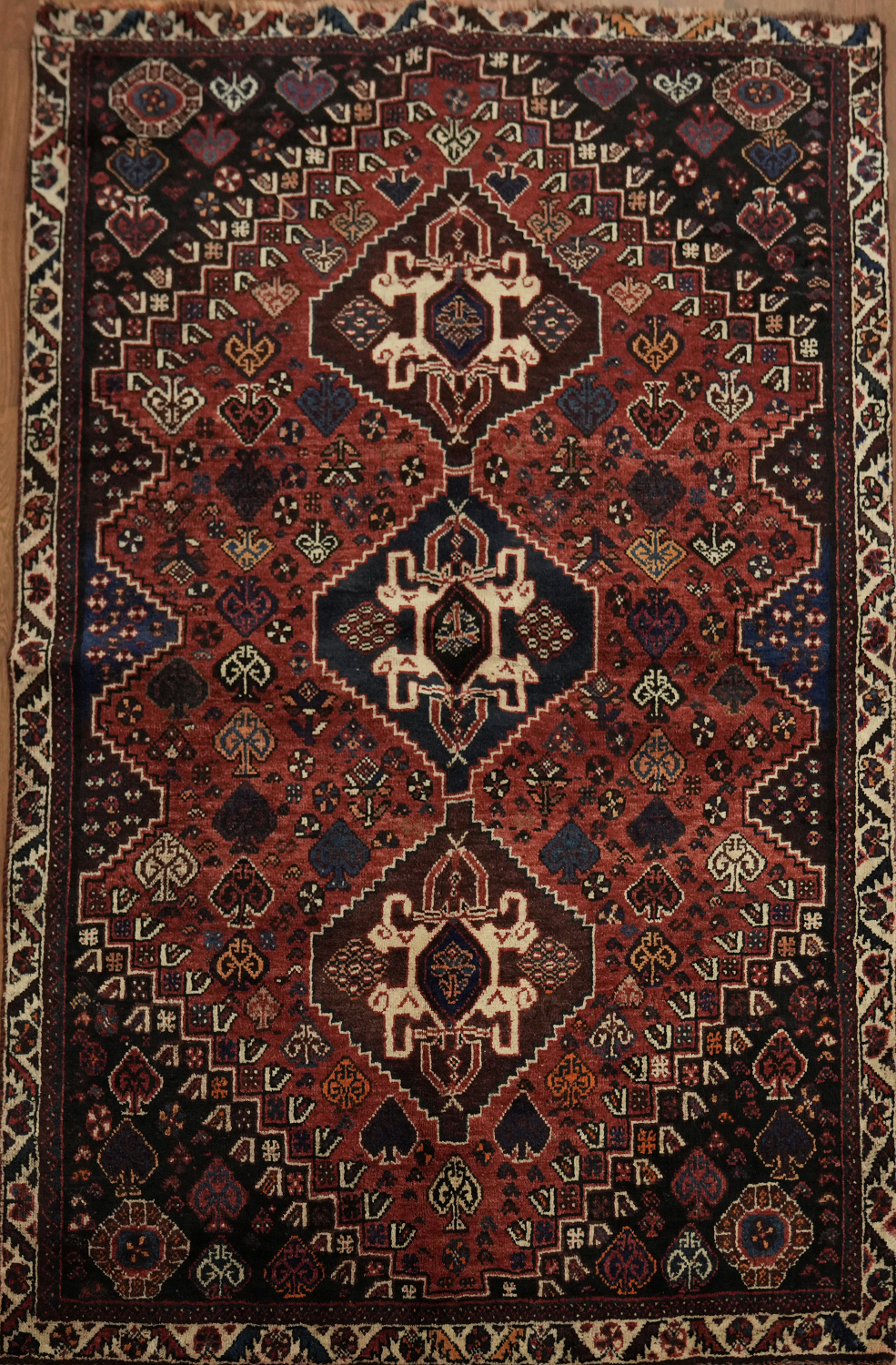 Pictorial Red Shiraz Persian Rug 4x5
