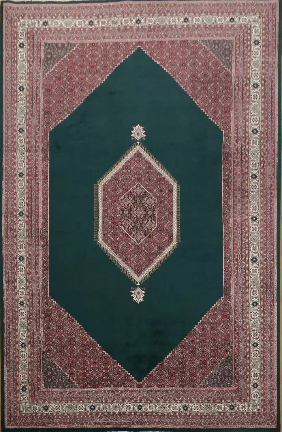 Luxury Dark Green Bidjar Oriental Large Rug 12x18