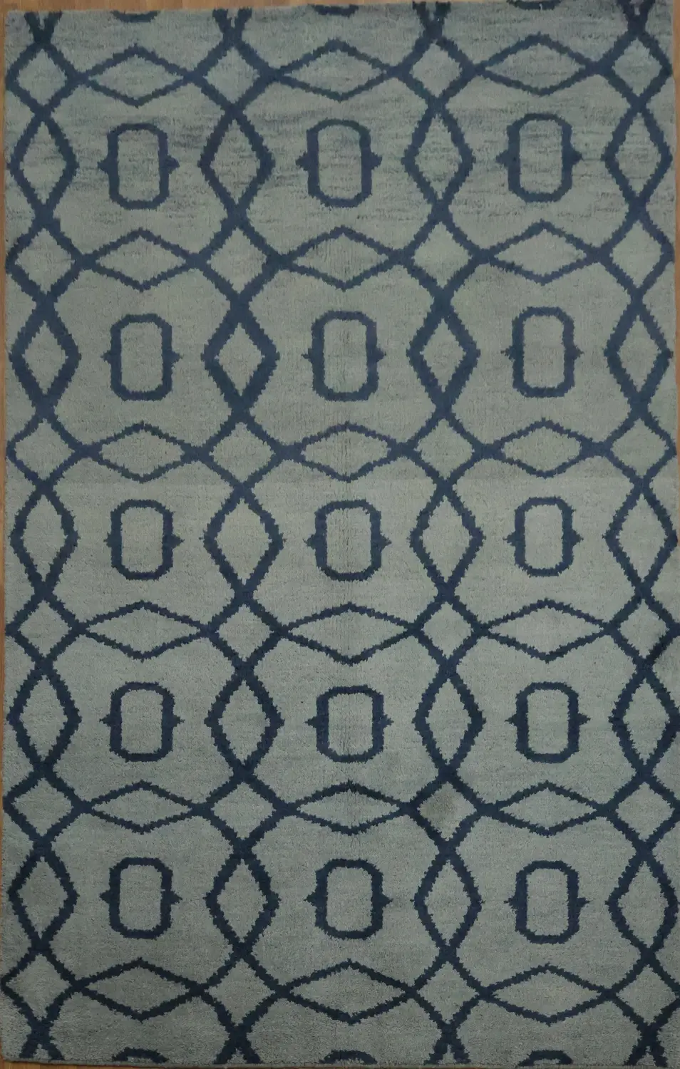 Chic Geometric Blue Pattern Rug for Contemporary Homes 5x8