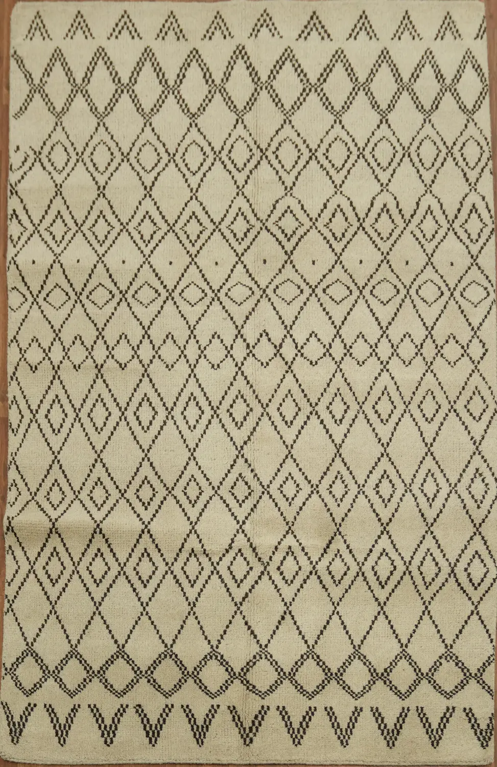 Trellis Geometric Neutral Beige Gabbeh Area Rugs 5x8