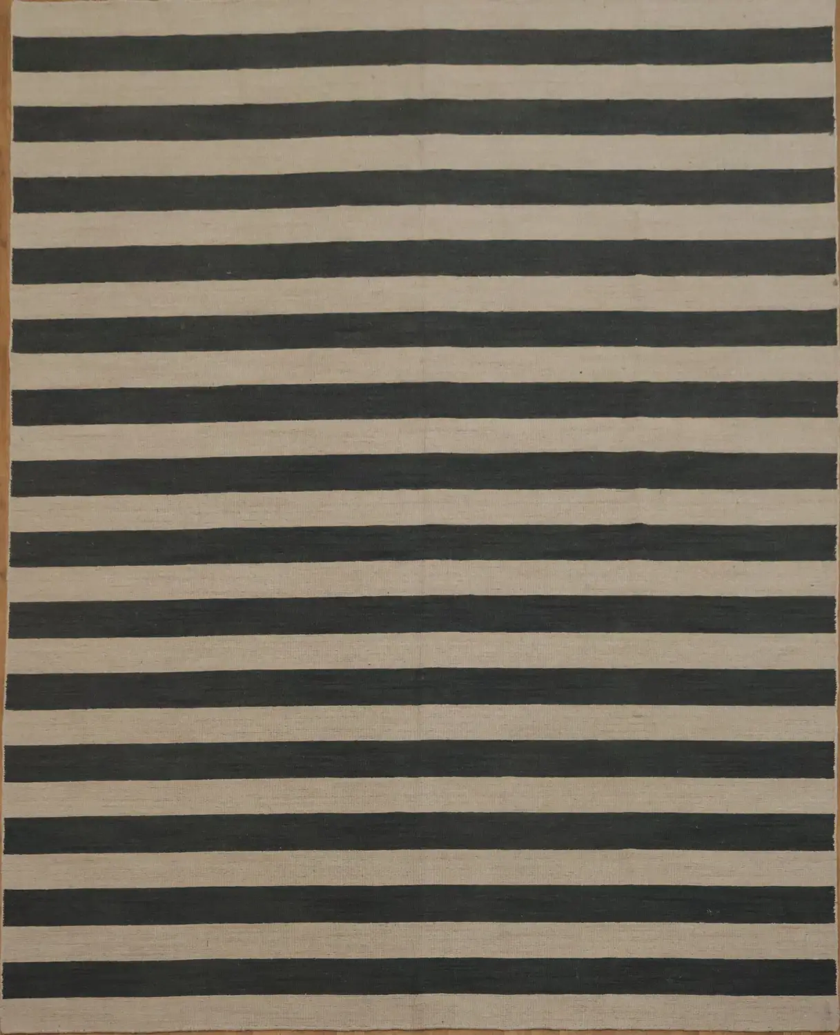Modern Charcoal and Ivory Striped Area Rug for Chic Interiors 8x10