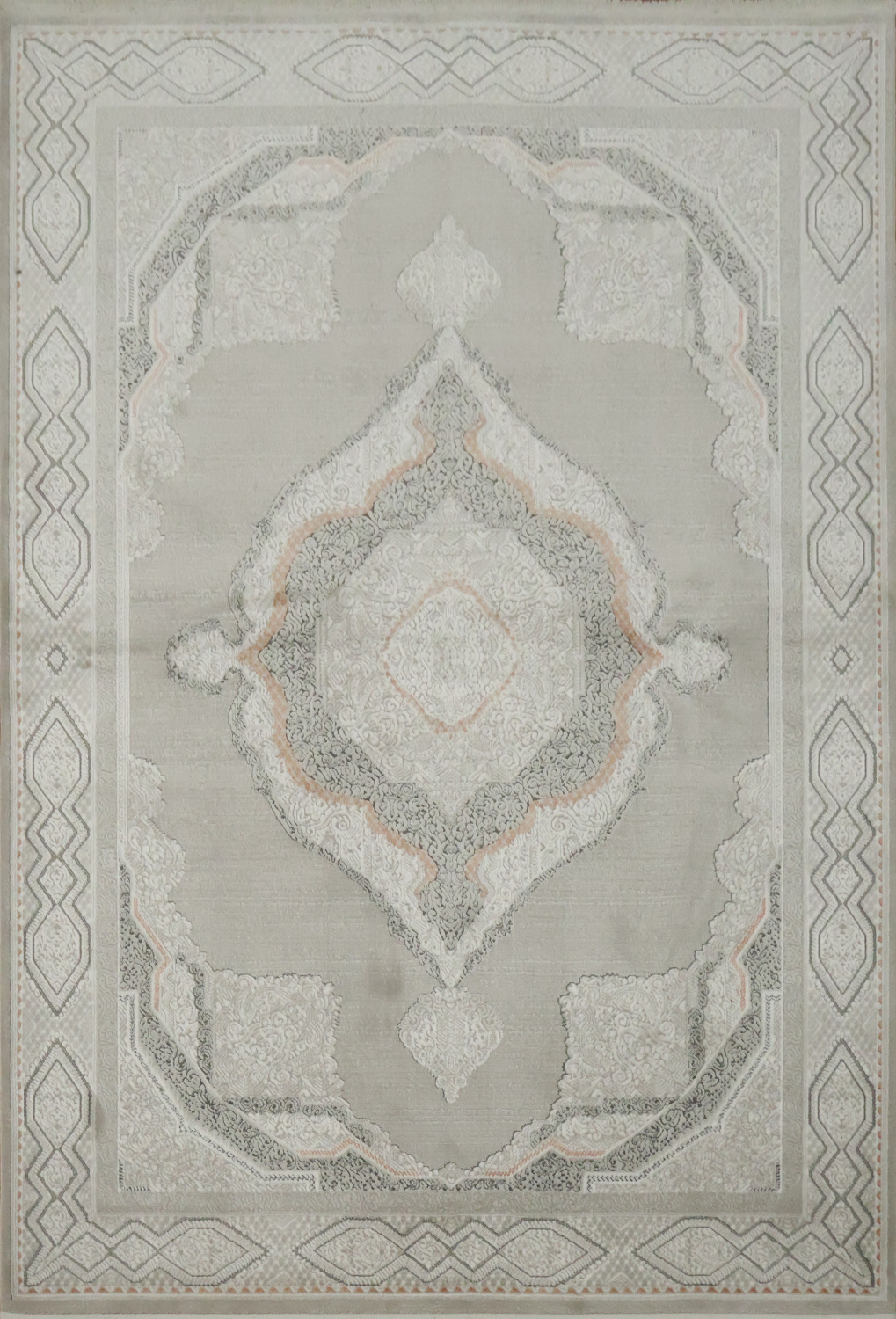 Modern Subtle Design Rug Elegant Geometric Pattern Grey Rug with Subtle Shades and Textures