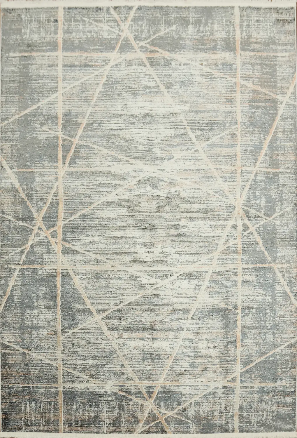 Contemporary Gray Rug with Striking Abstract Line Design 5x8