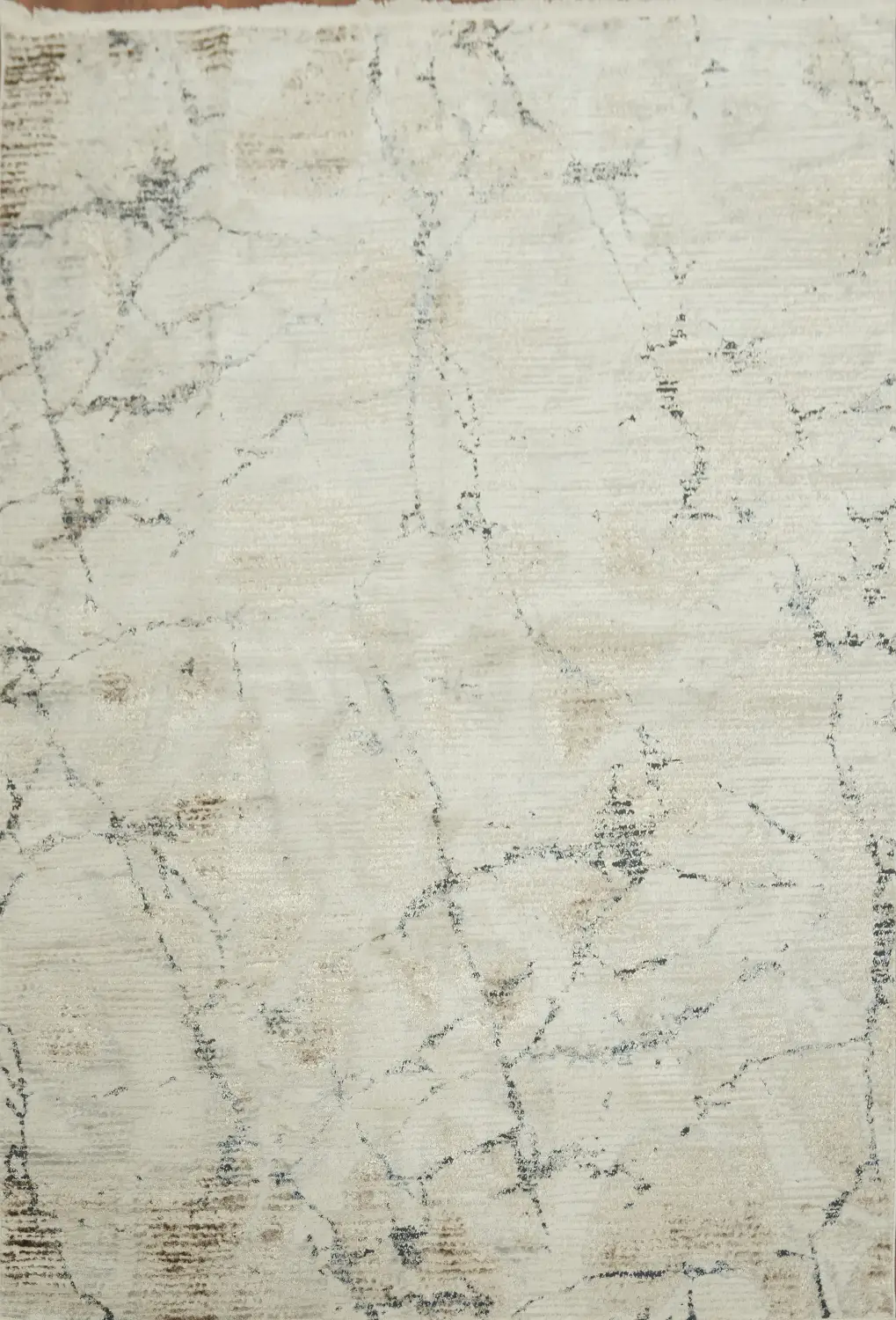 Elegant Ivory and Gray Rug with Marble-Like Design 5x8