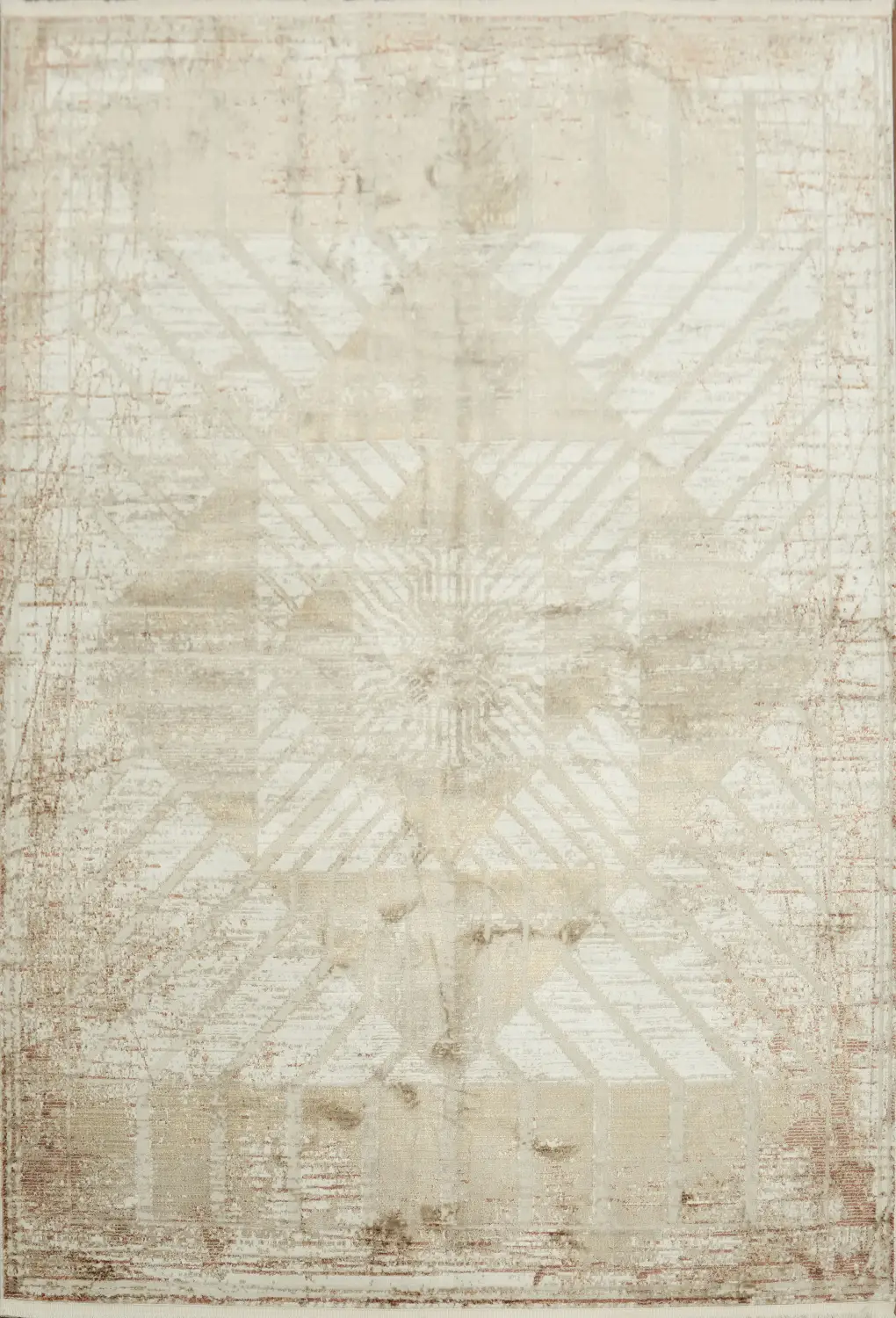 Distressed Beige and Gold Area Rug for a Cozy and Vintage Look 5x8