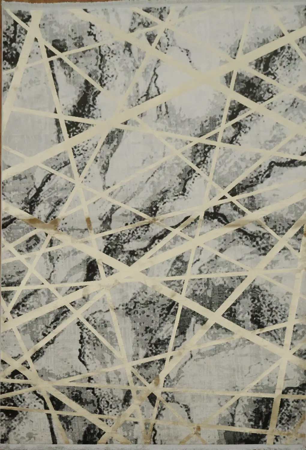 Abstract Marble and Gold Pattern Rug to Elevate Your Living Space