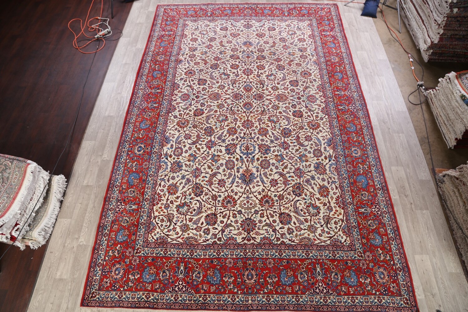 Antique Floral 10x16 Isfahan Persian Area Rug