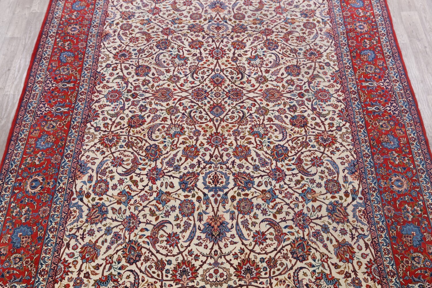 Antique Floral 10x16 Isfahan Persian Area Rug