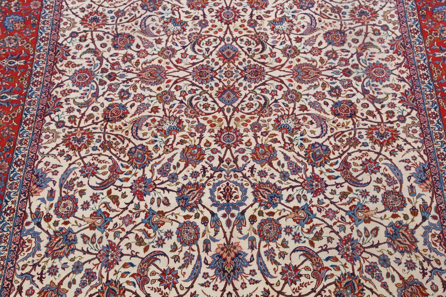 Antique Floral 10x16 Isfahan Persian Area Rug