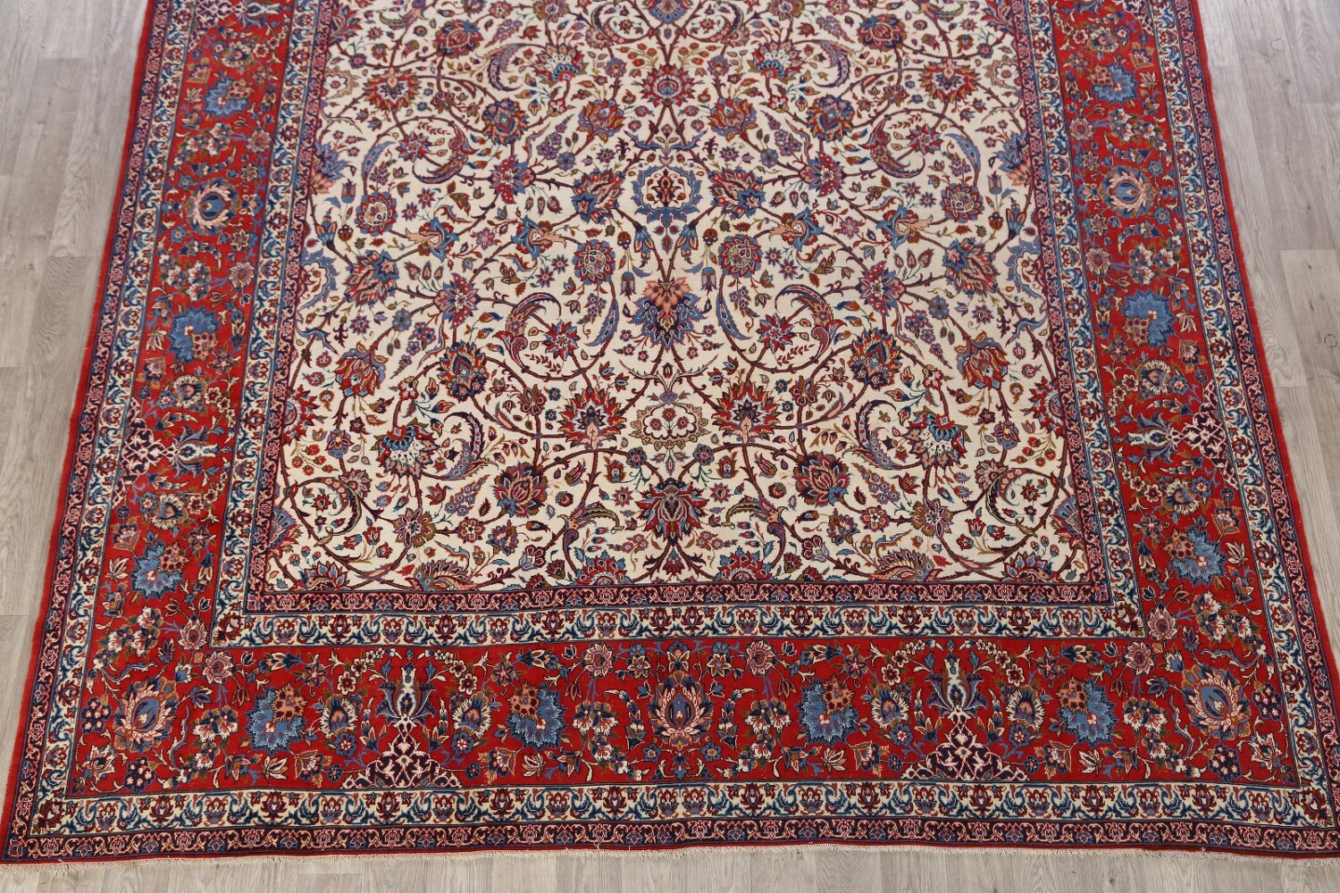Antique Floral 10x16 Isfahan Persian Area Rug