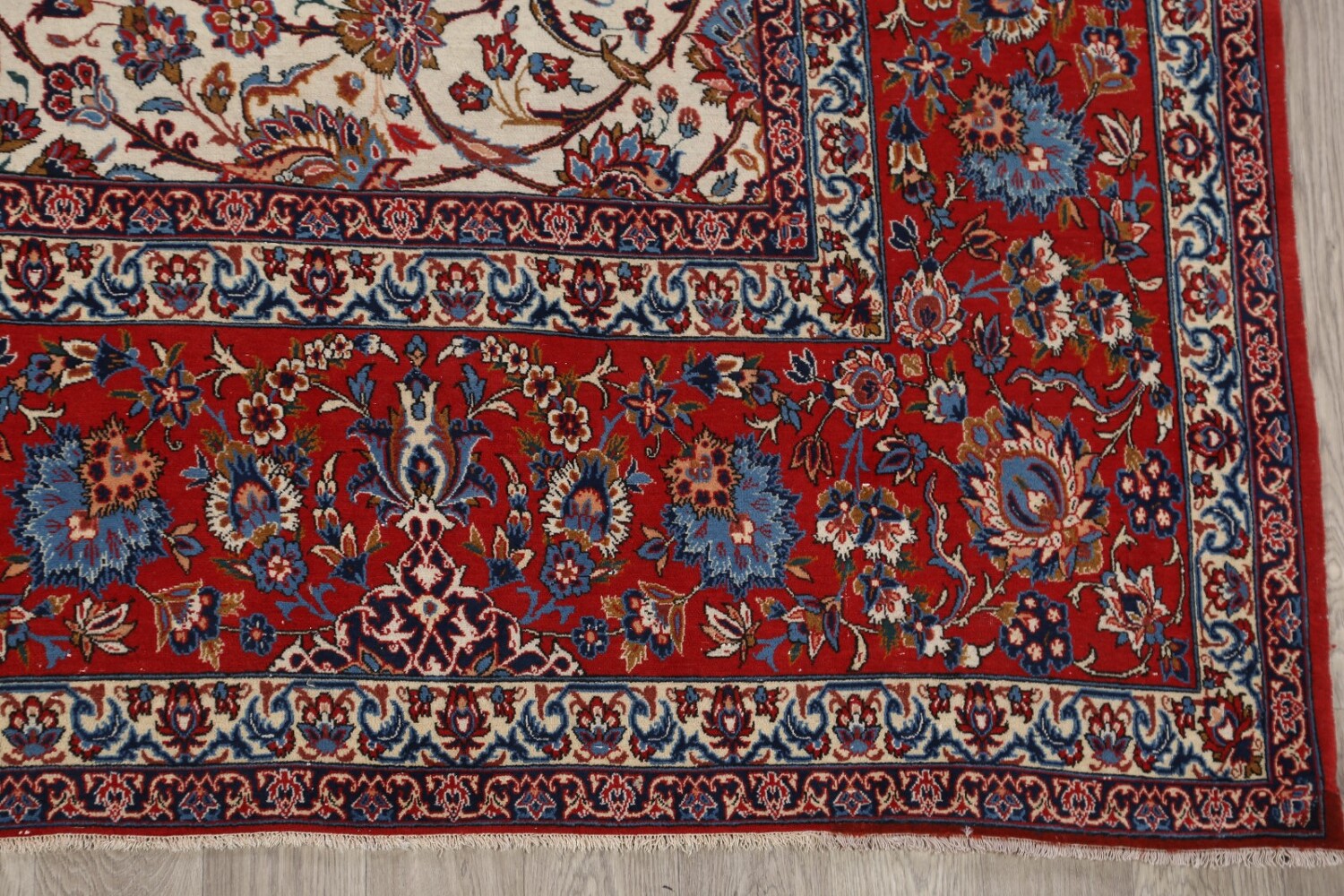 Antique Floral 10x16 Isfahan Persian Area Rug