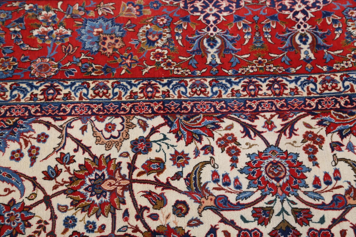 Antique Floral 10x16 Isfahan Persian Area Rug