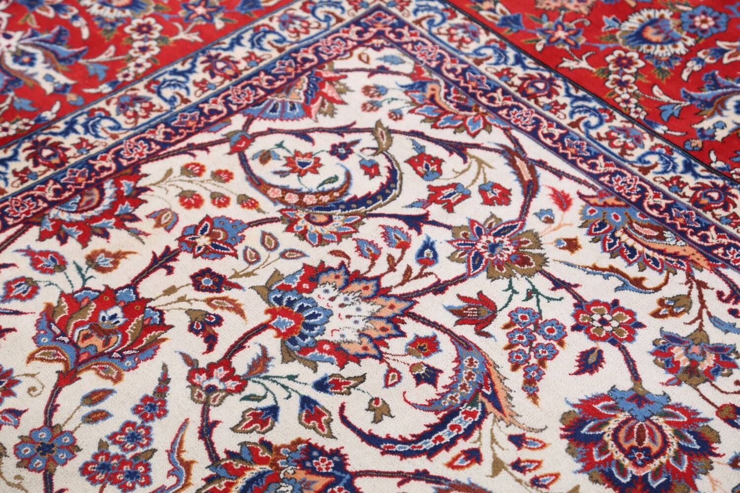 Antique Floral 10x16 Isfahan Persian Area Rug