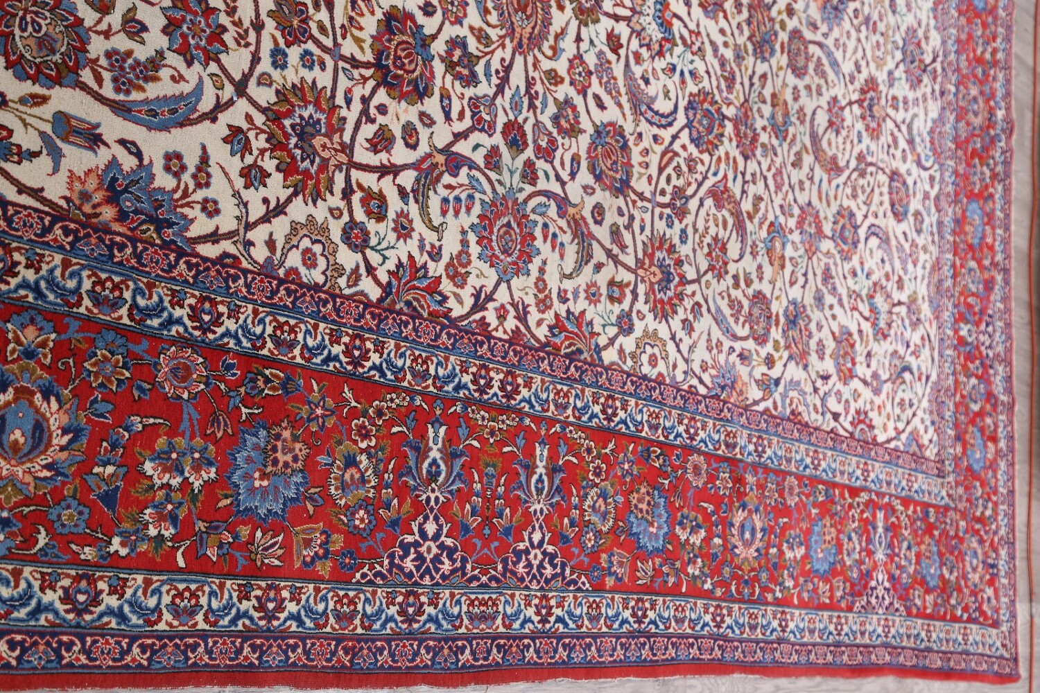 Antique Floral 10x16 Isfahan Persian Area Rug