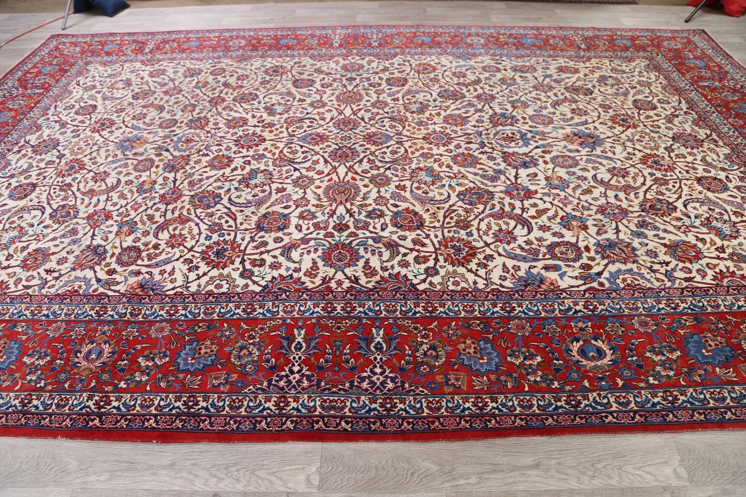 Antique Floral 10x16 Isfahan Persian Area Rug