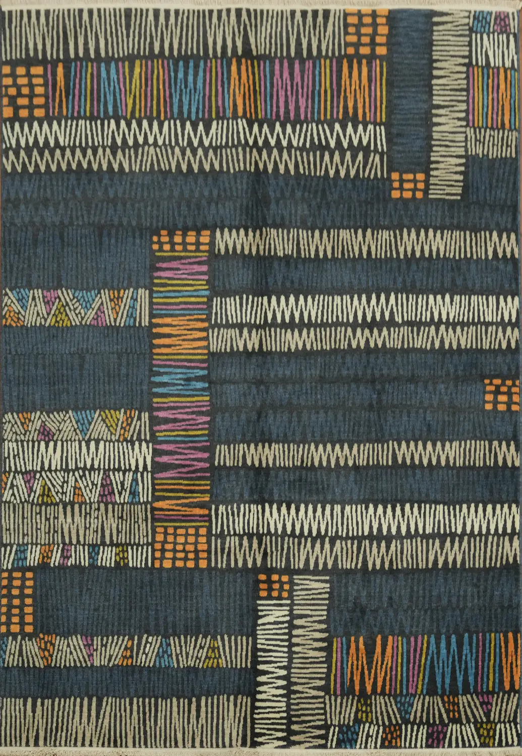 Authentic Handwoven Rug with Colorful Patterns for Contemporary Decor 6x9