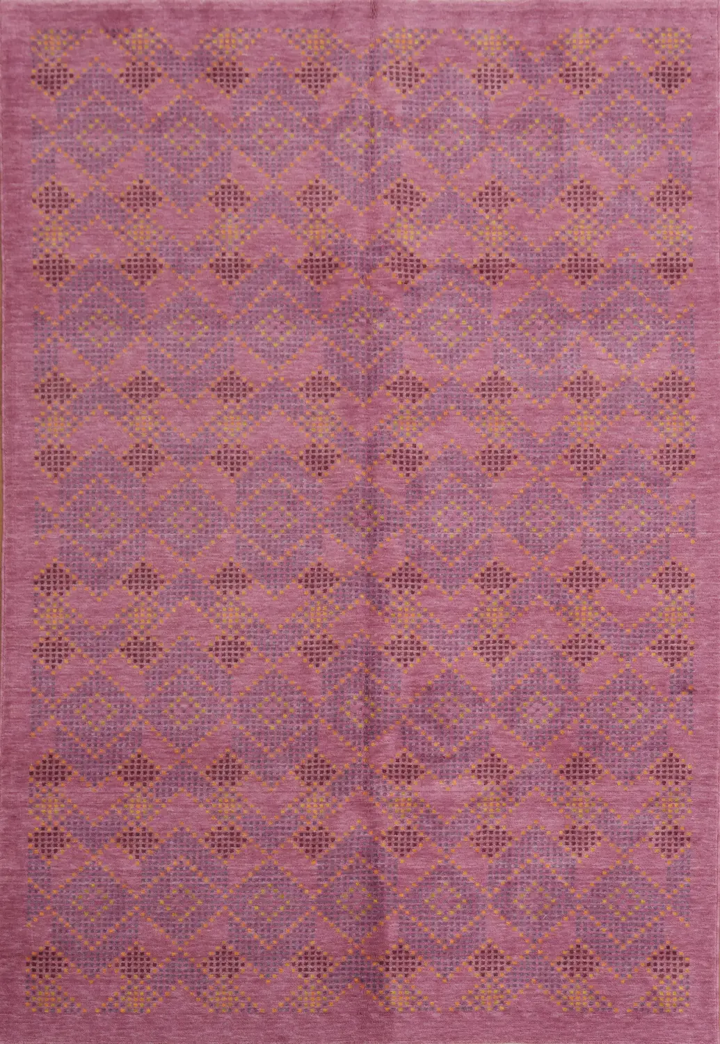 Modern Purple Geometric Patterned Rug with Intricate Details 6x9