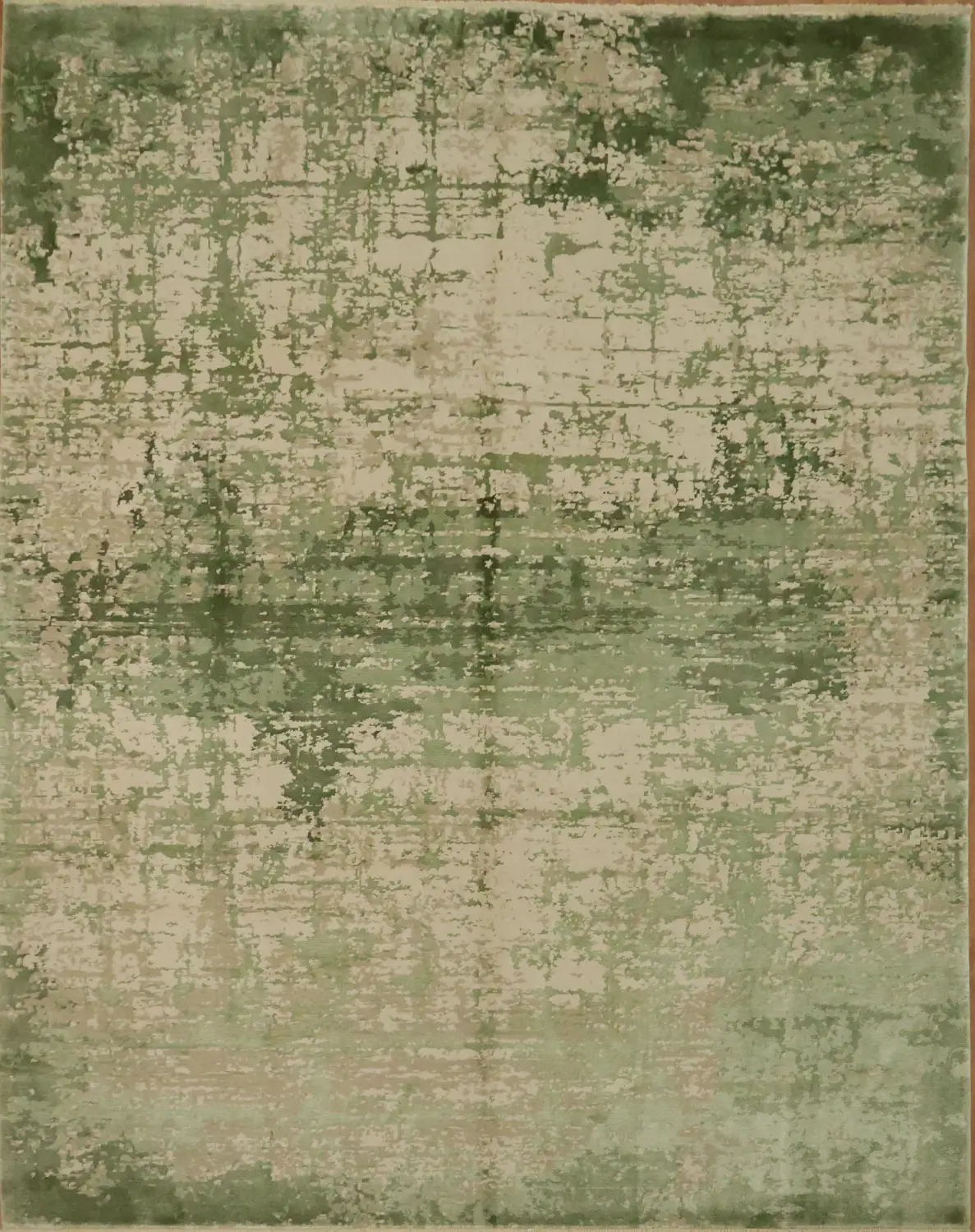 Wool Green and Beige Distressed Area Rug for Modern Spaces 8x10