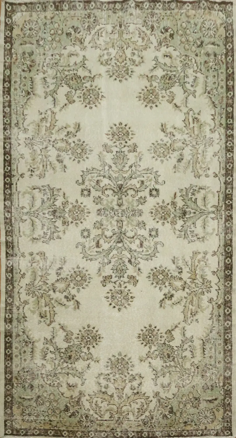 Wool Vintage Distressed Anatolian Area Rug 4x7