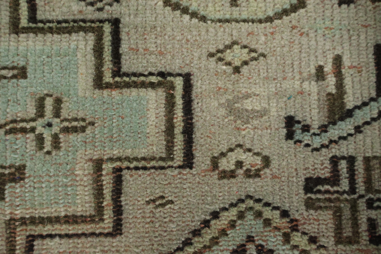 Geometric Wool Vintage Distressed Anatolian Area Rug 6x9