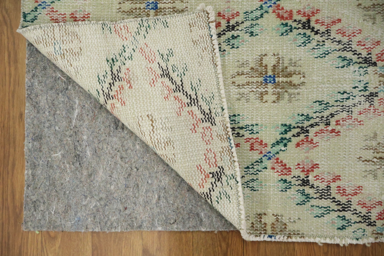 Geometric Vintage Distressed Anatolian Rug 7x9