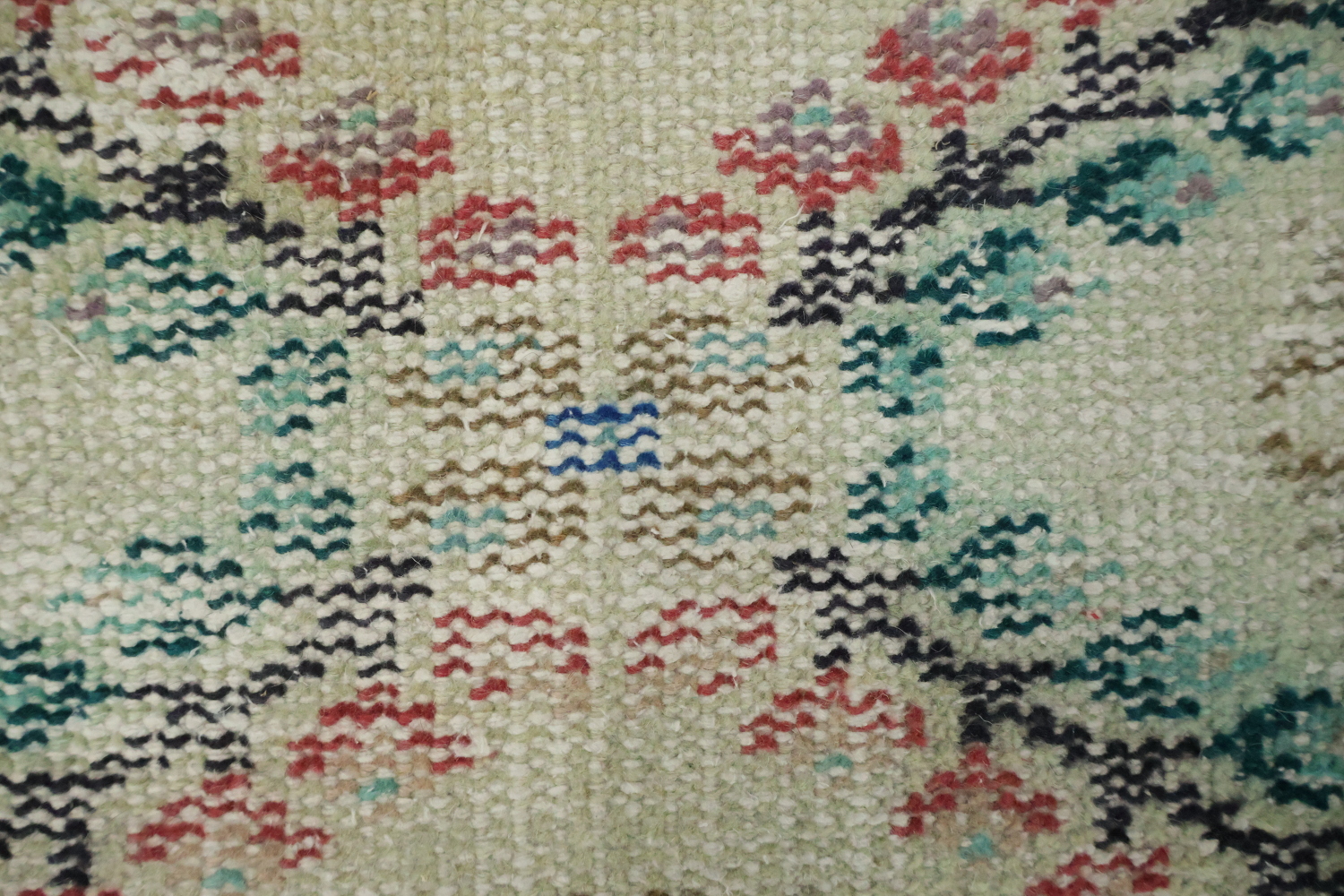 Geometric Vintage Distressed Anatolian Rug 7x9