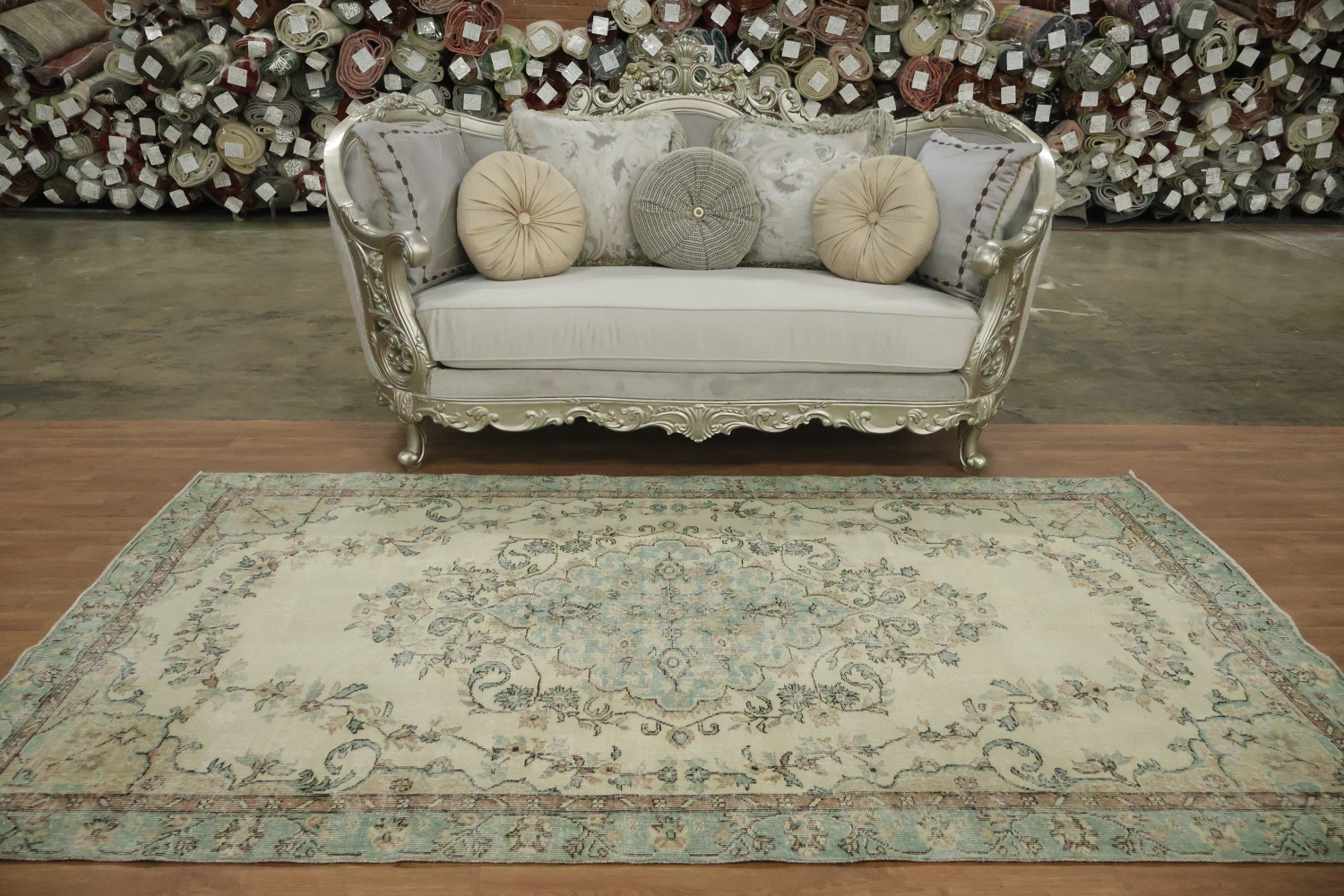 Vintage Distressed Anatolian Wool Area Rug 5x9