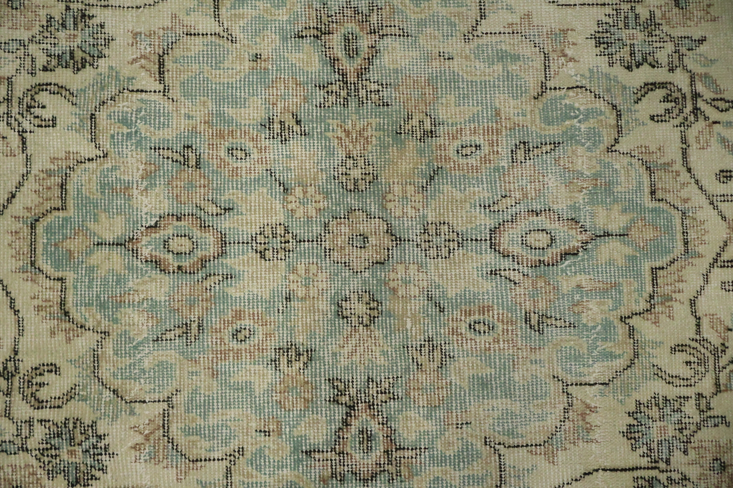 Vintage Distressed Anatolian Wool Area Rug 5x9
