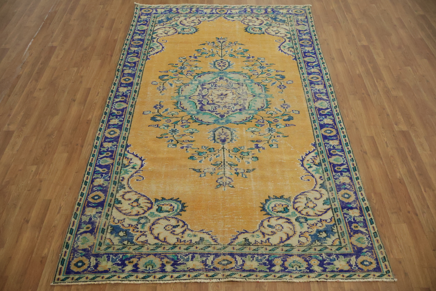 Vintage Distressed Anatolian Wool Area Rug 6x9