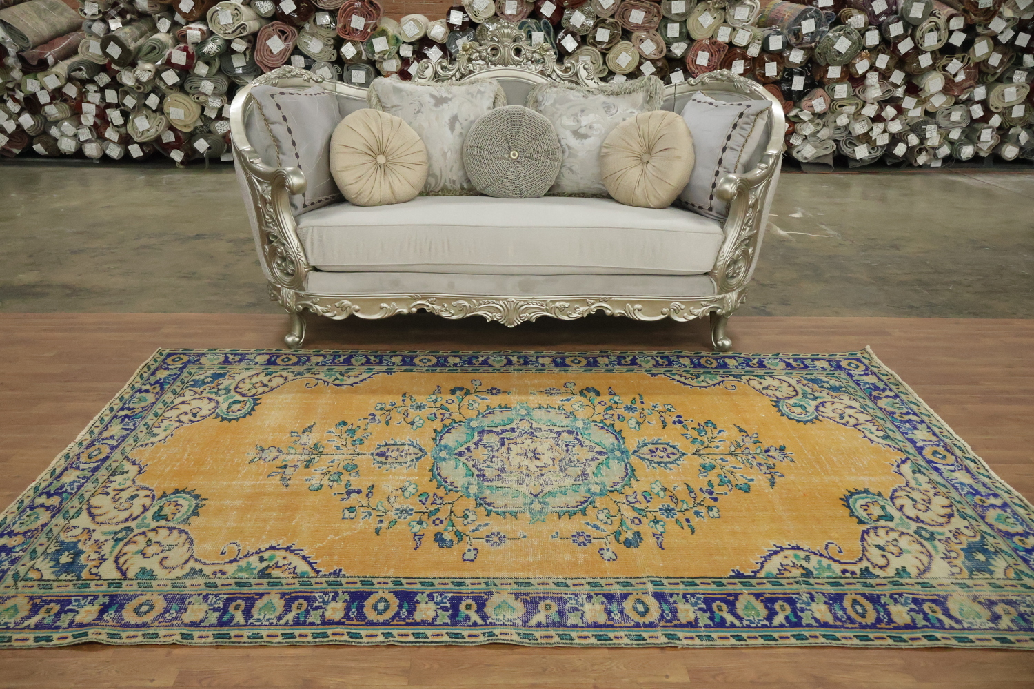 Vintage Distressed Anatolian Wool Area Rug 6x9
