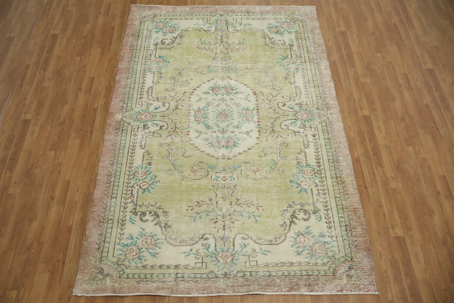Aubusson Design Vintage Distressed Anatolian Area Rug 6x9