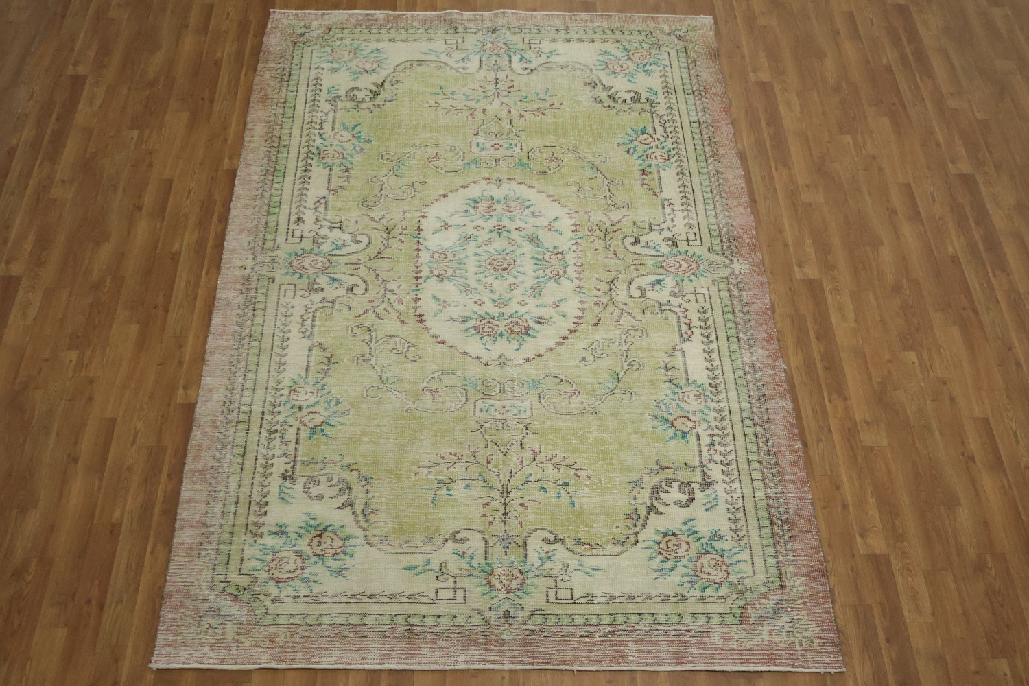 Aubusson Design Vintage Distressed Anatolian Area Rug 6x9