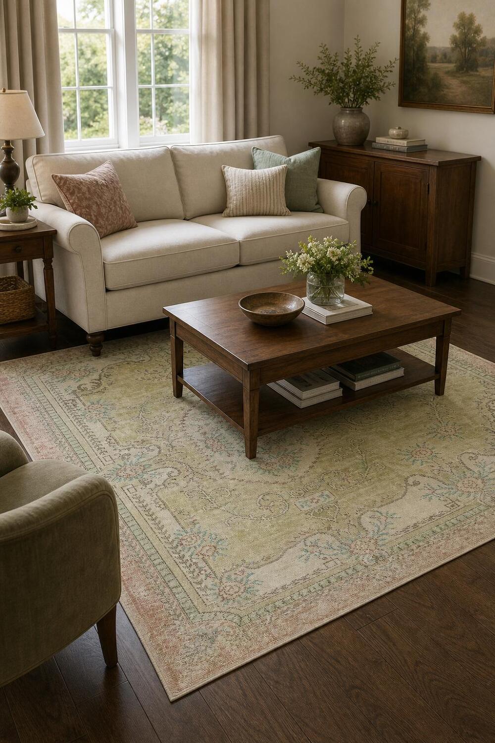 Aubusson Design Vintage Distressed Anatolian Area Rug 6x9