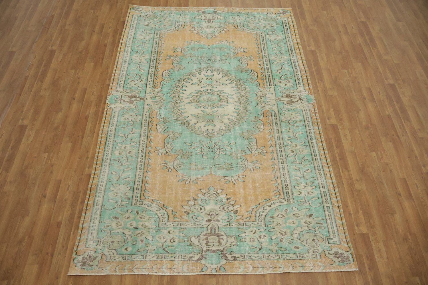 Luxury Wool Vintage Distressed Anatolian Area Rug 6x10