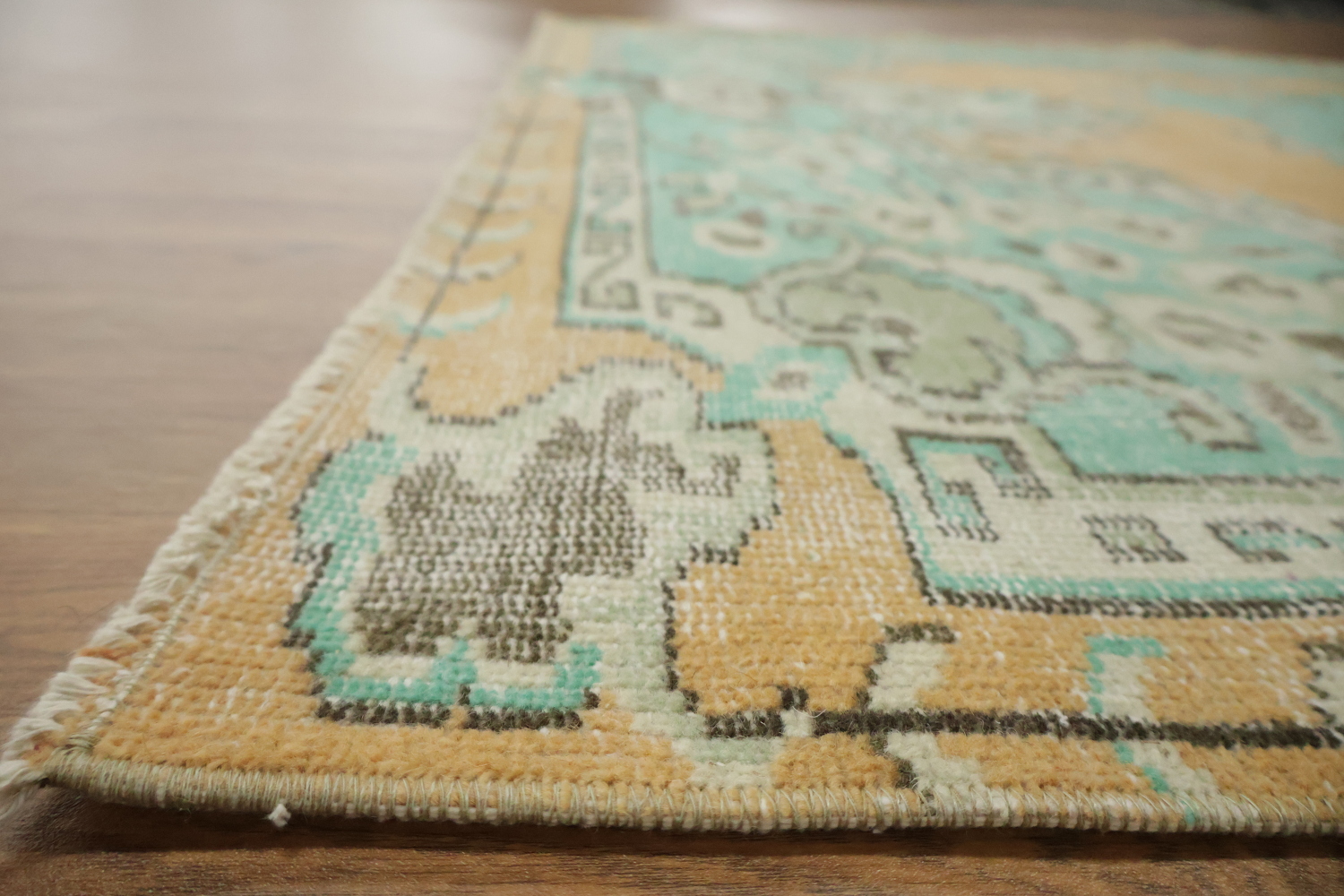 Luxury Wool Vintage Distressed Anatolian Area Rug 6x10