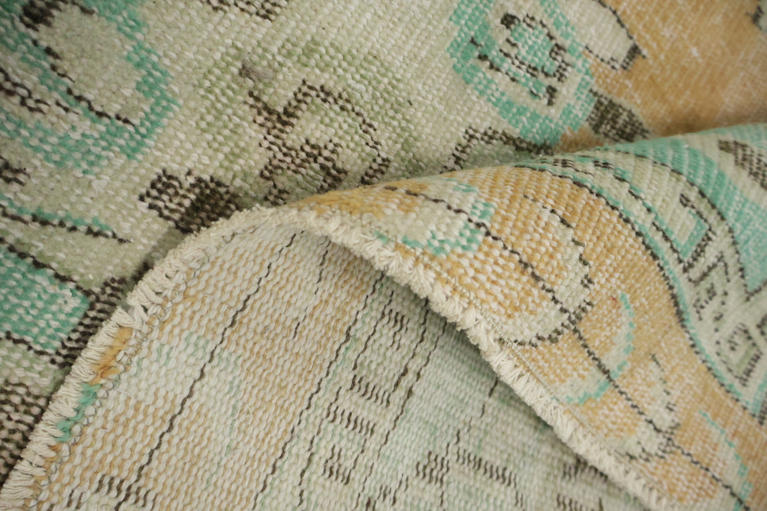 Luxury Wool Vintage Distressed Anatolian Area Rug 6x10