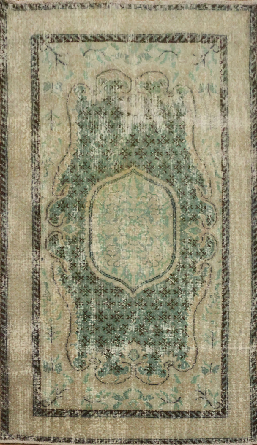 Luxury Vintage Distressed Anatolian Turkish Area Rug 4x7