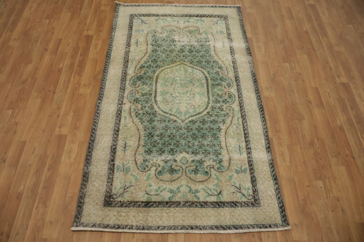 Luxury Vintage Distressed Anatolian Turkish Area Rug 4x7