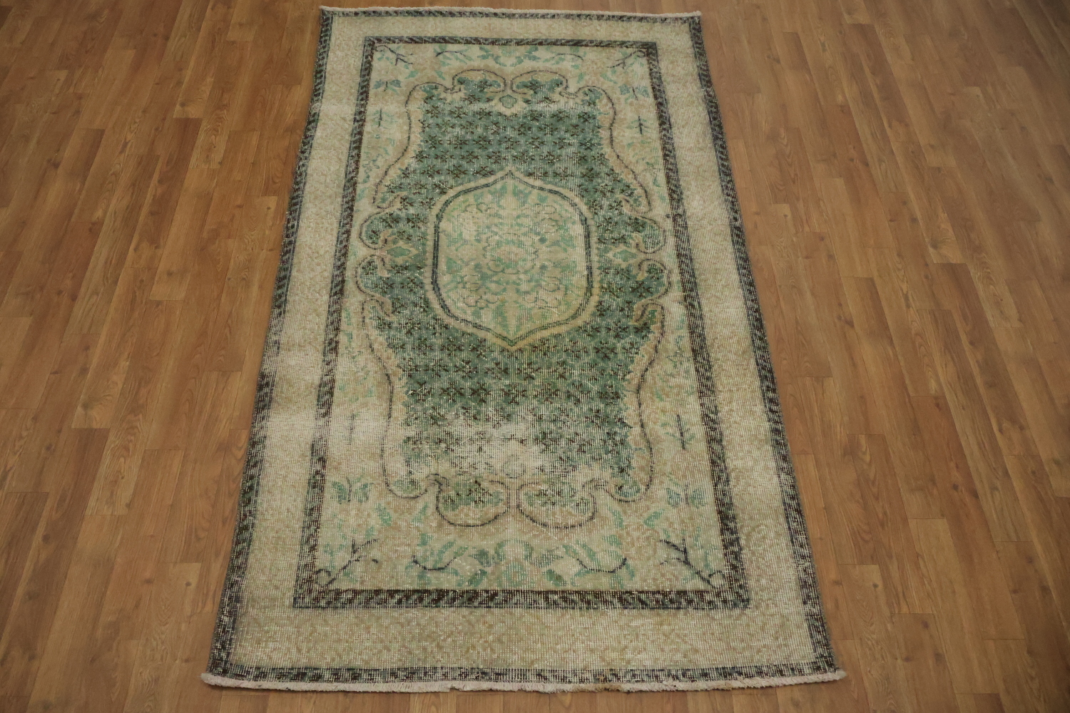 Luxury Vintage Distressed Anatolian Turkish Area Rug 4x7