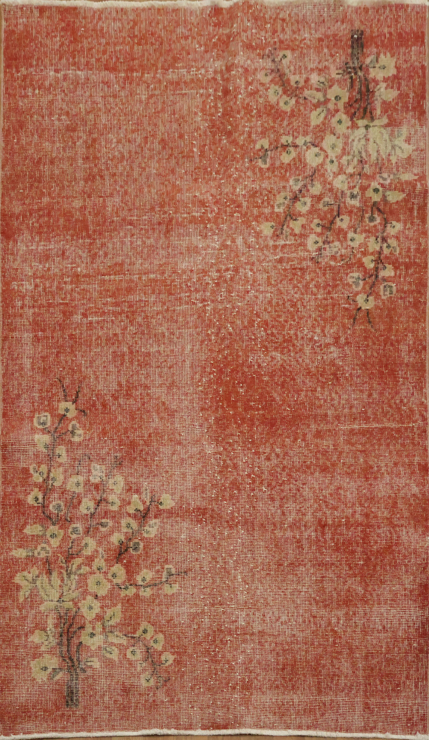 Decorative Wool Vintage Distressed Turkish Area Rug 4x6
