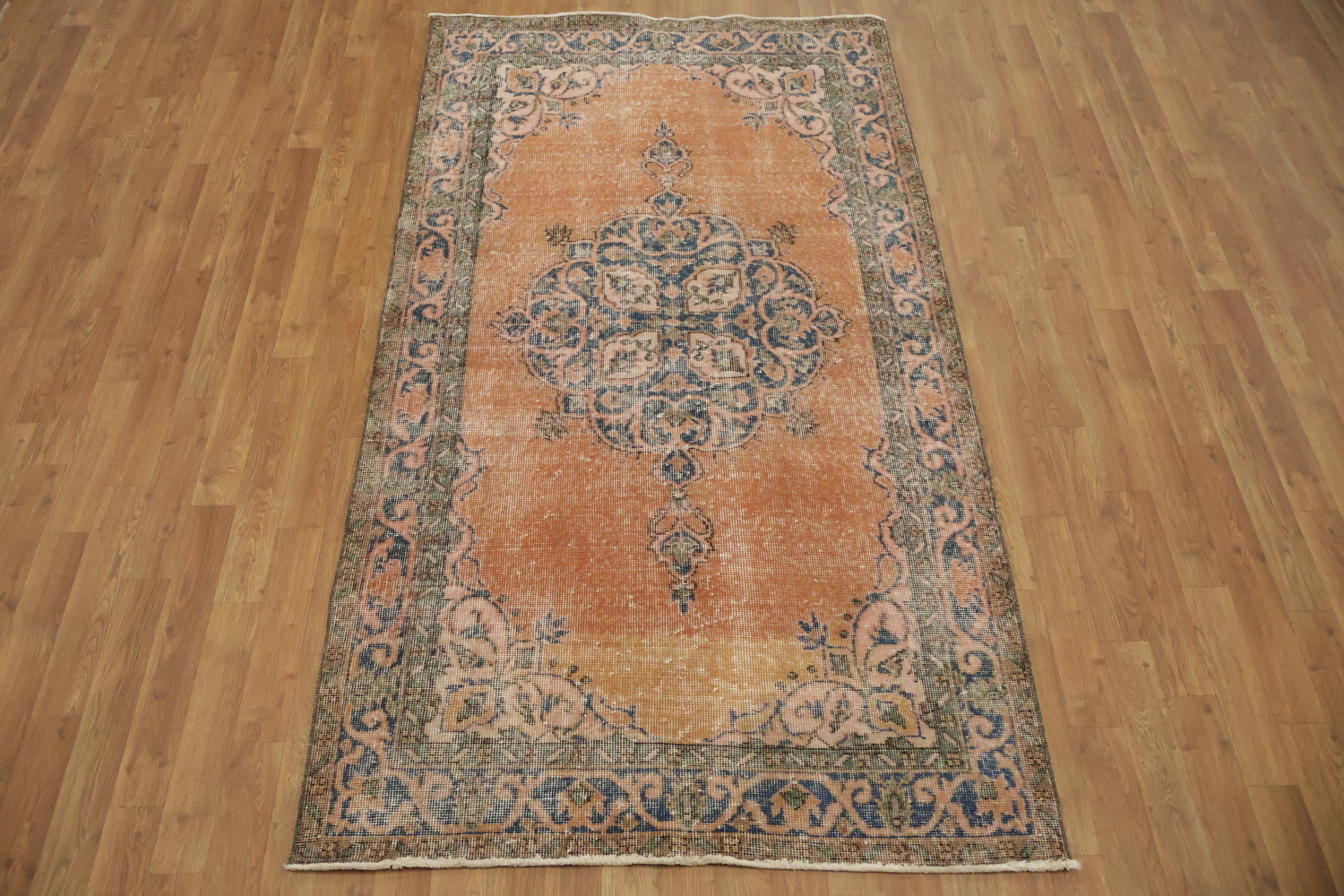 Medallion Rustic Distressed Anatolian Turkish Area Rug 4x7