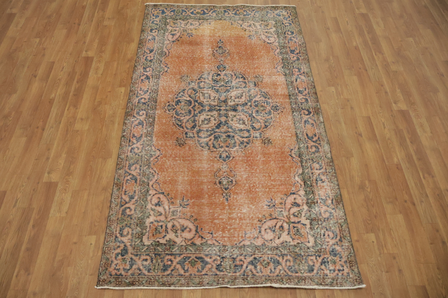 Medallion Rustic Distressed Anatolian Turkish Area Rug 4x7