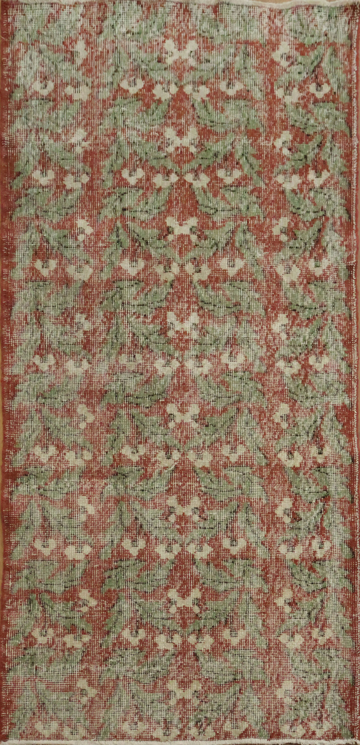 Wool Vintage Distressed Anatolian Turkish Area Rug 3x6