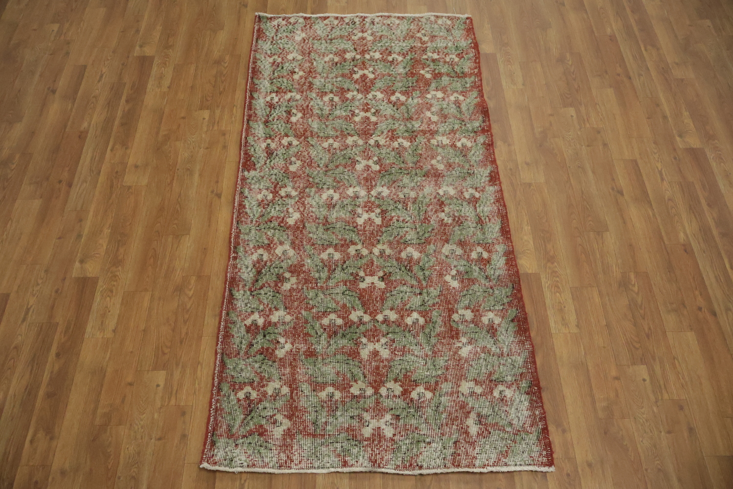 Wool Vintage Distressed Anatolian Turkish Area Rug 3x6