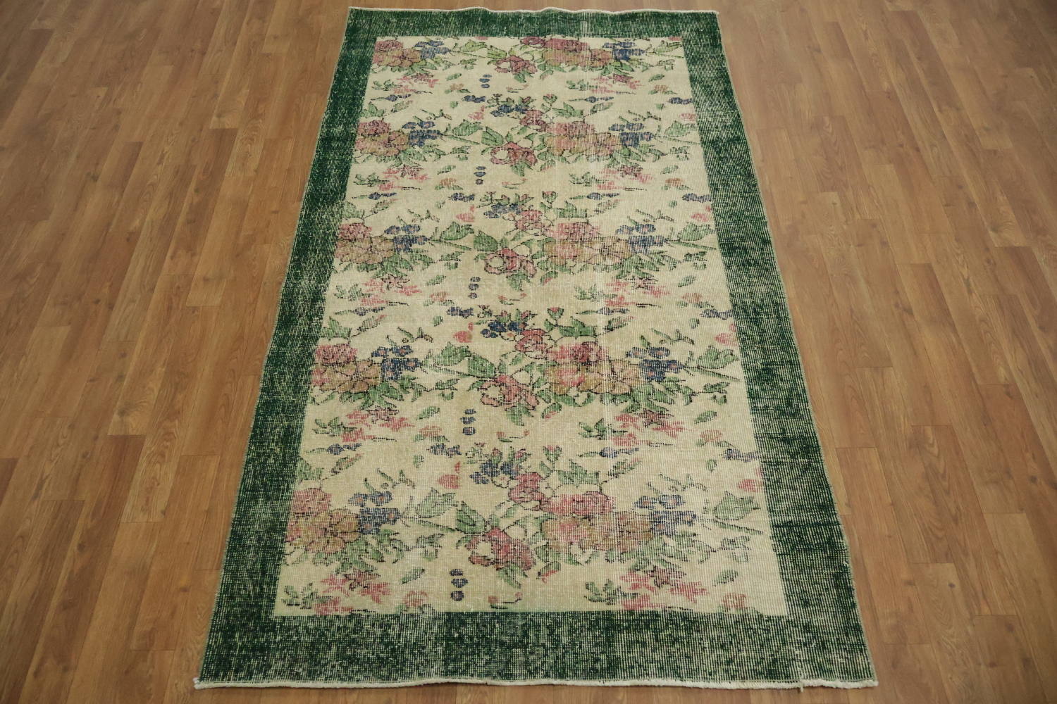Unique Old Distressed Wool Anatolian Turkish Area Rug 4x7