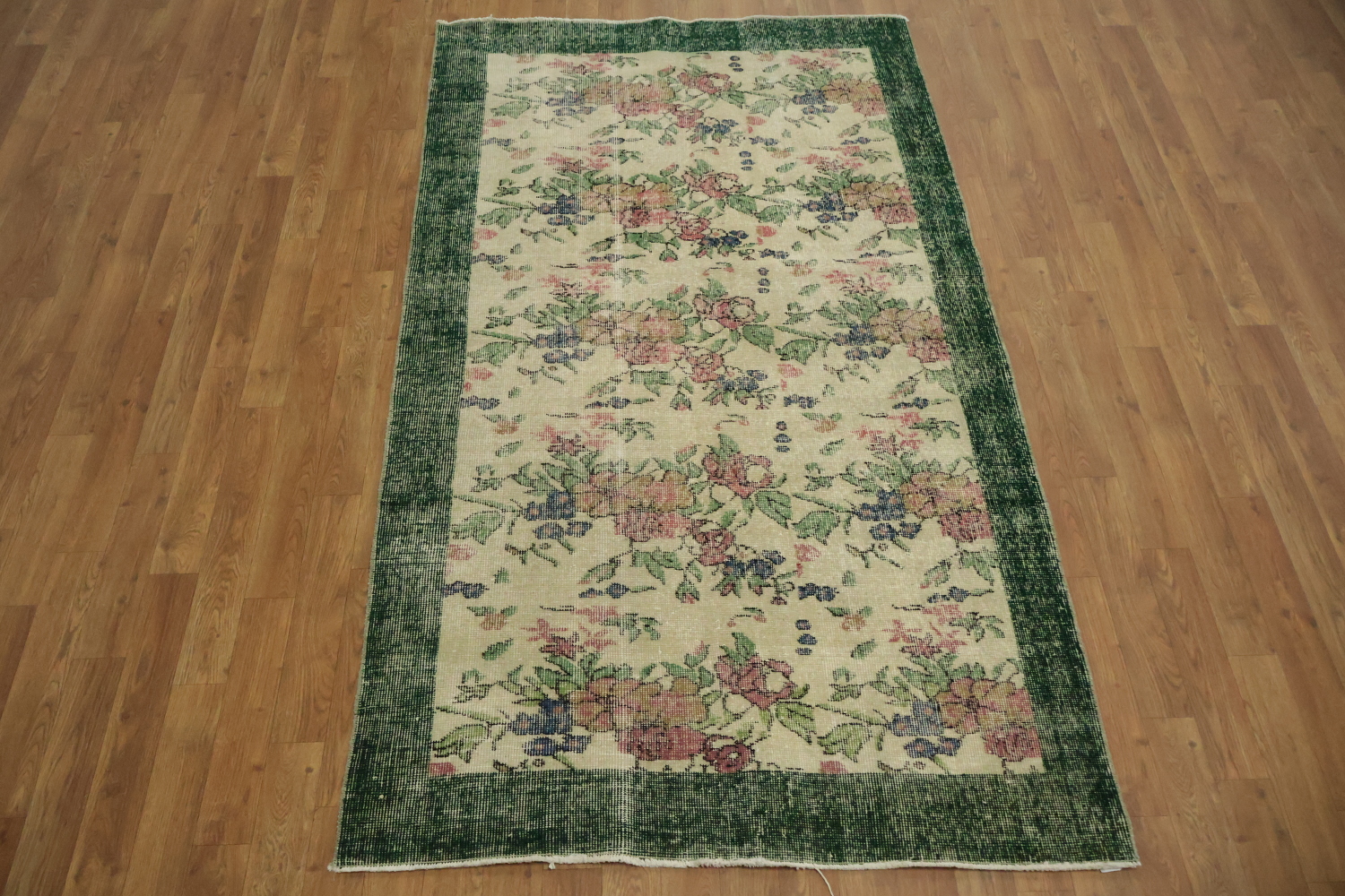 Unique Old Distressed Wool Anatolian Turkish Area Rug 4x7