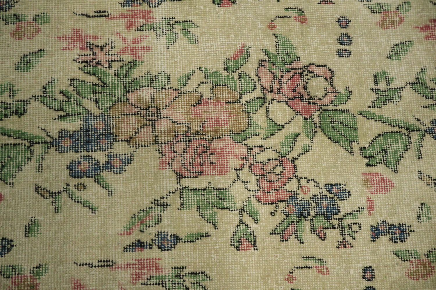 Unique Old Distressed Wool Anatolian Turkish Area Rug 4x7