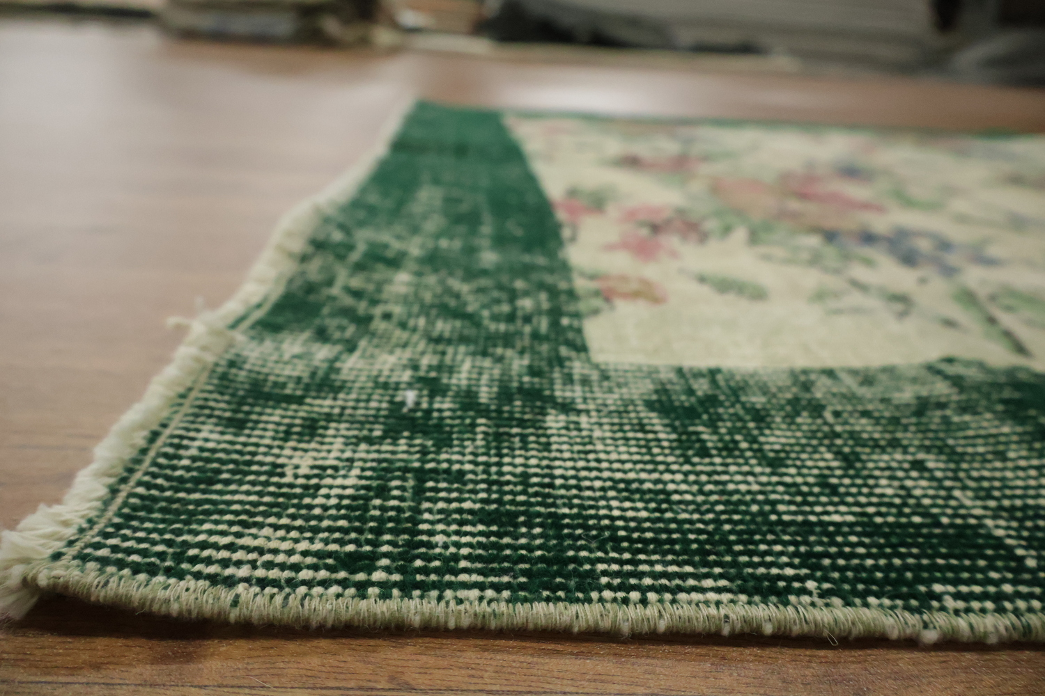 Unique Old Distressed Wool Anatolian Turkish Area Rug 4x7