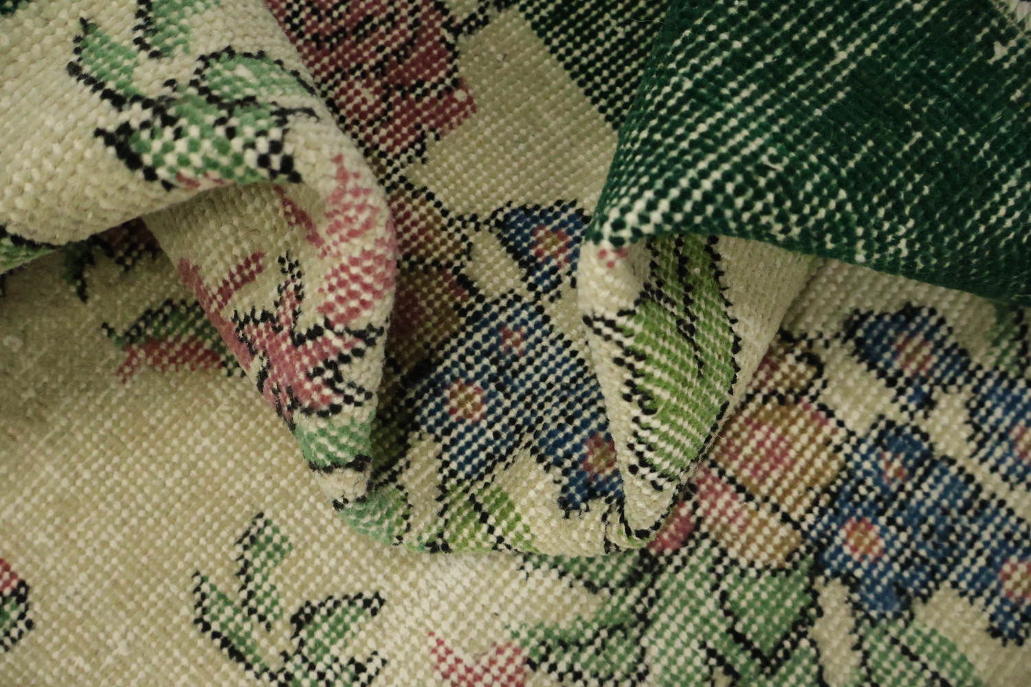 Unique Old Distressed Wool Anatolian Turkish Area Rug 4x7