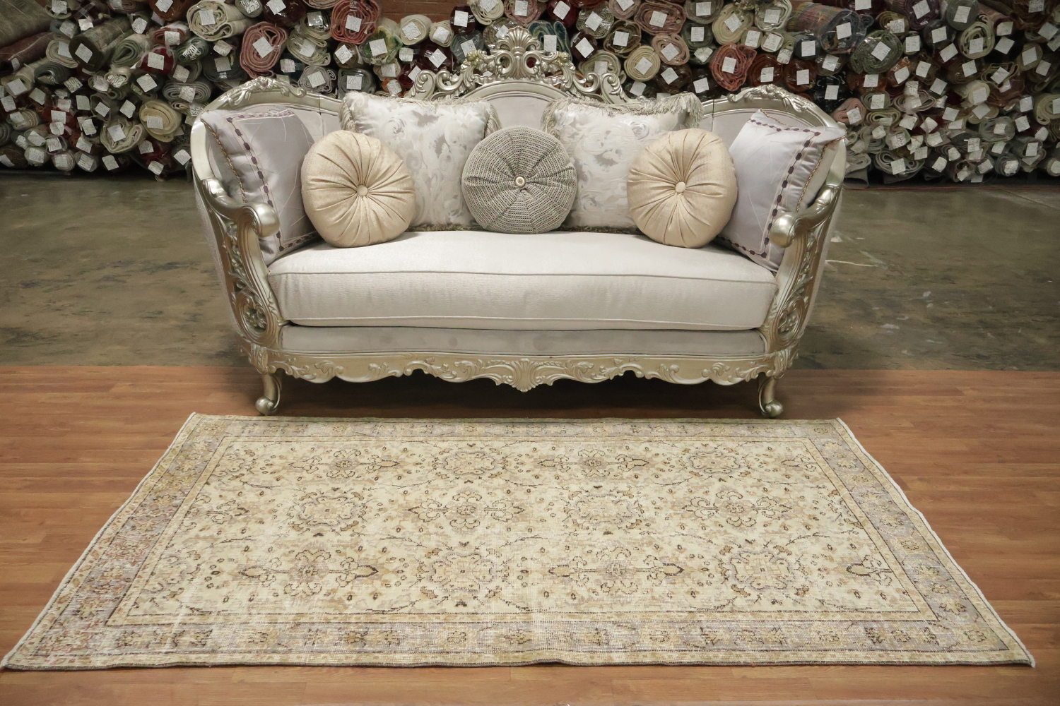 All Over Design Distressed Anatolian Turkish Area Rug 4x7